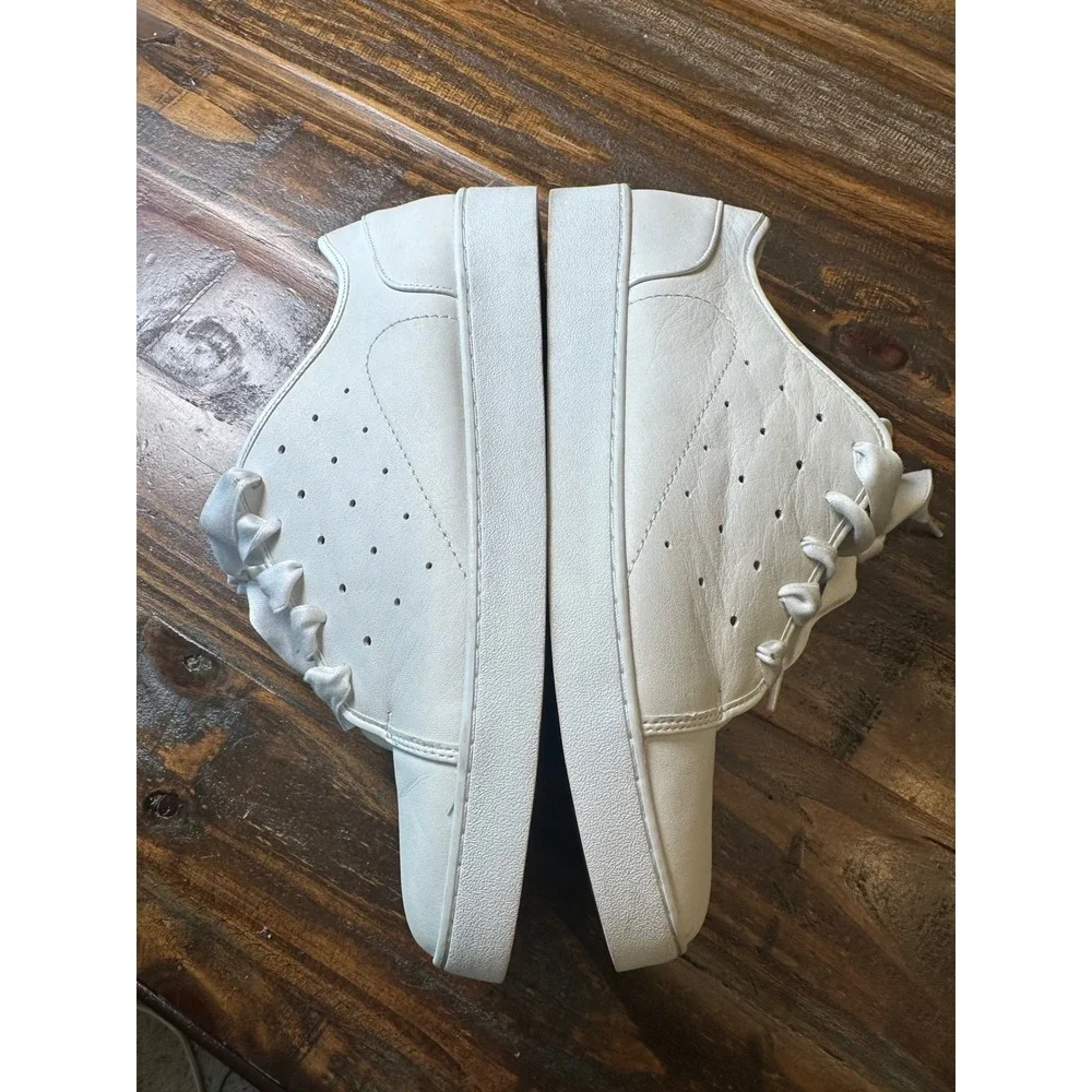 Vionic Keke White Leather Ribbon Lace Up Sneakers TVW5371 Women's Size 11 Shes